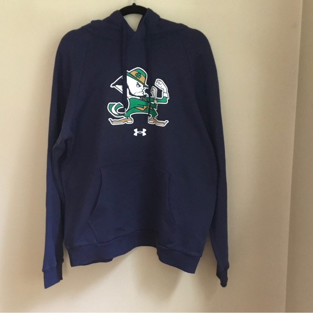 NWT Under Armour Notre Dame Fighting Irish Navy Hoodie Sweatshirt Large